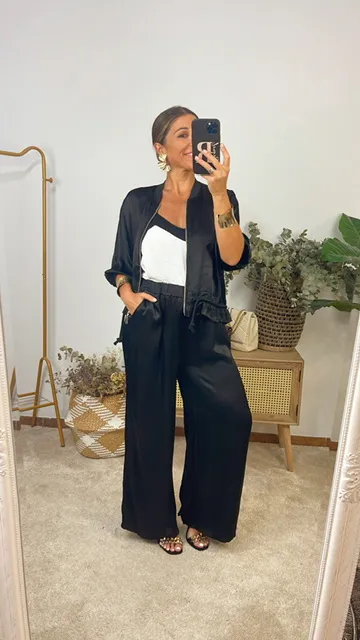 Pantalón Satinado negro