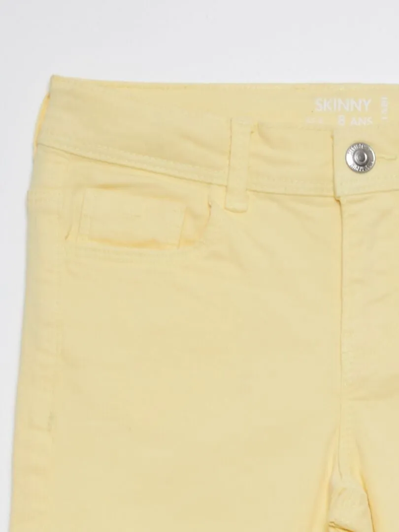 PANTALóN SKINNY DE TIRO ALTO  AMARILLO
