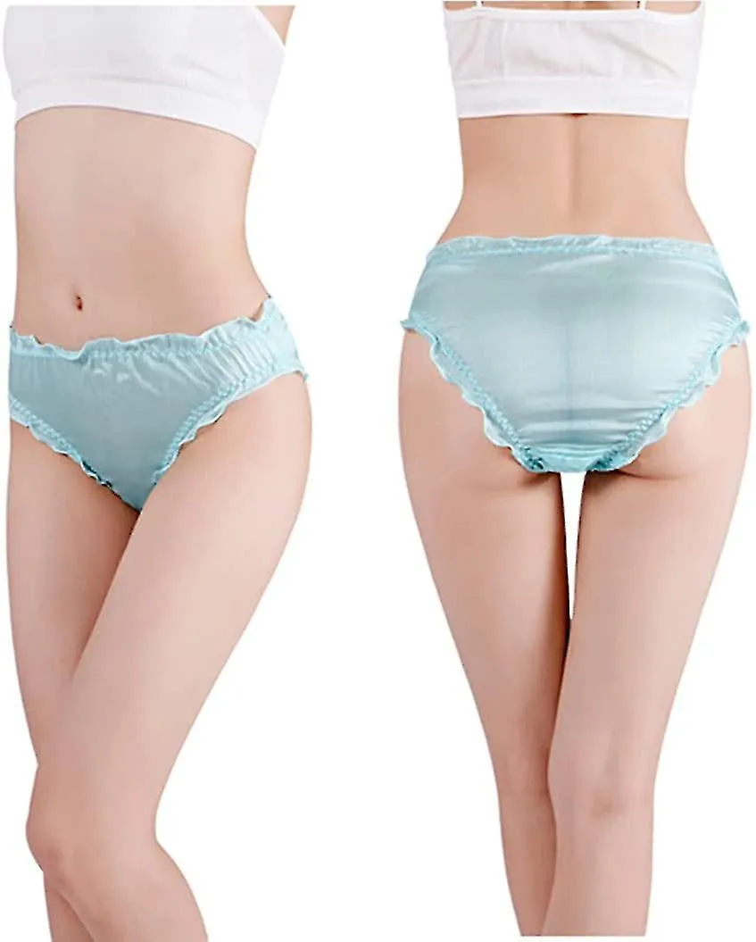 Panties de seda de morera para mujer Sexy Sheer Bikini Satin Briefs Ropa interior 2 Piezas
