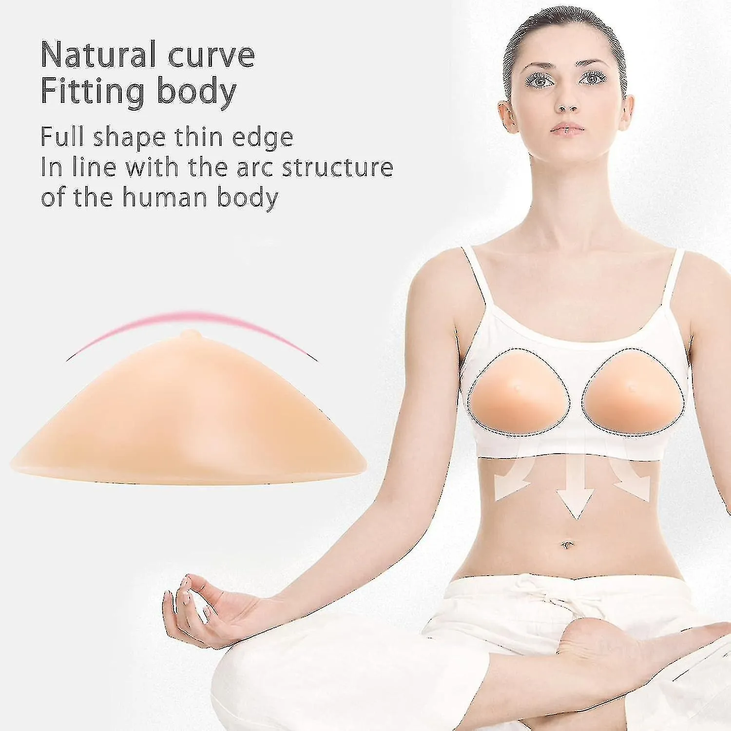 Par de silicona Forma mamaria Forma de forma triangular Mastectomía Prótesis Bra Enhancer Insertos A B C D E F G Copas
