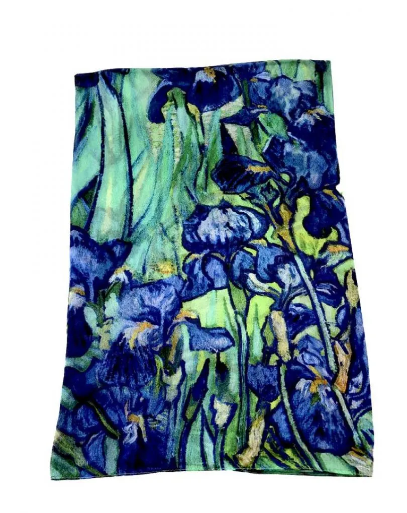 PAÑUELOS SEDA AZULES Y VERDES INSPIRACION PINTURAS