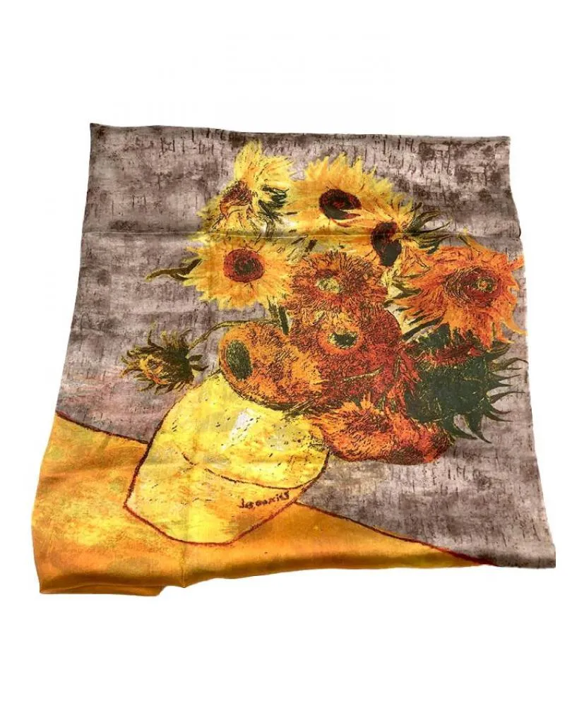 PAÑUELOS SEDA MARRONES Y ANARANJADOS ARTE Y MODA PARA MUJER