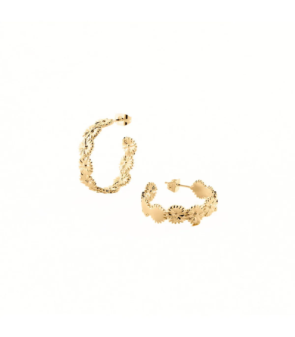 PENDIENTES AGATHA BLOSSOM ARO MARGARITAS LATóN BAñO ORO  2380504157TU