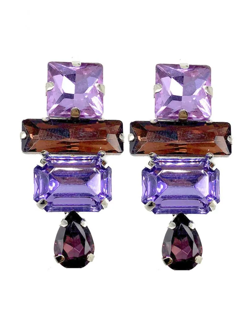 PENDIENTES DE FIESTA MORADOS ESPECIAL CEREMONIAS DE NOCHE