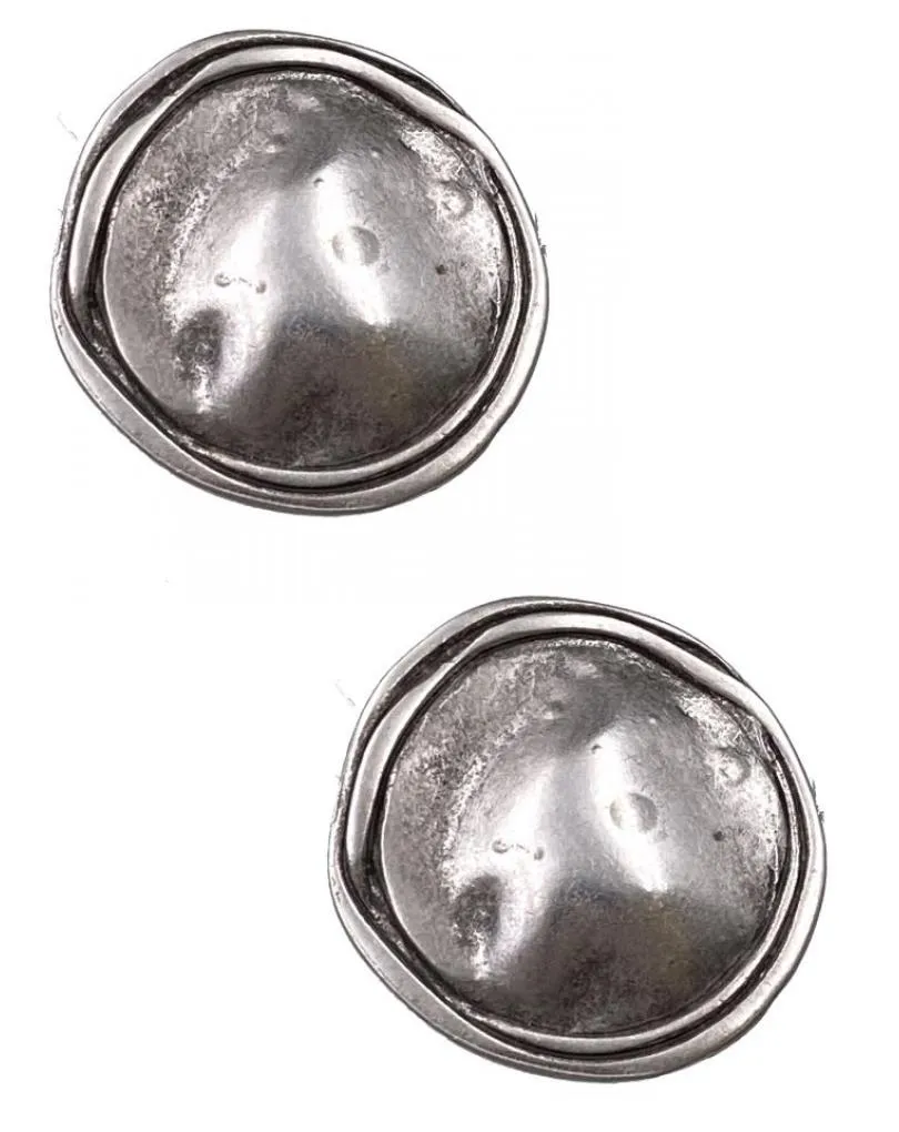 PENDIENTES MUJER DE CLIP PLATEADO CON DISEÑO REDONDEADO