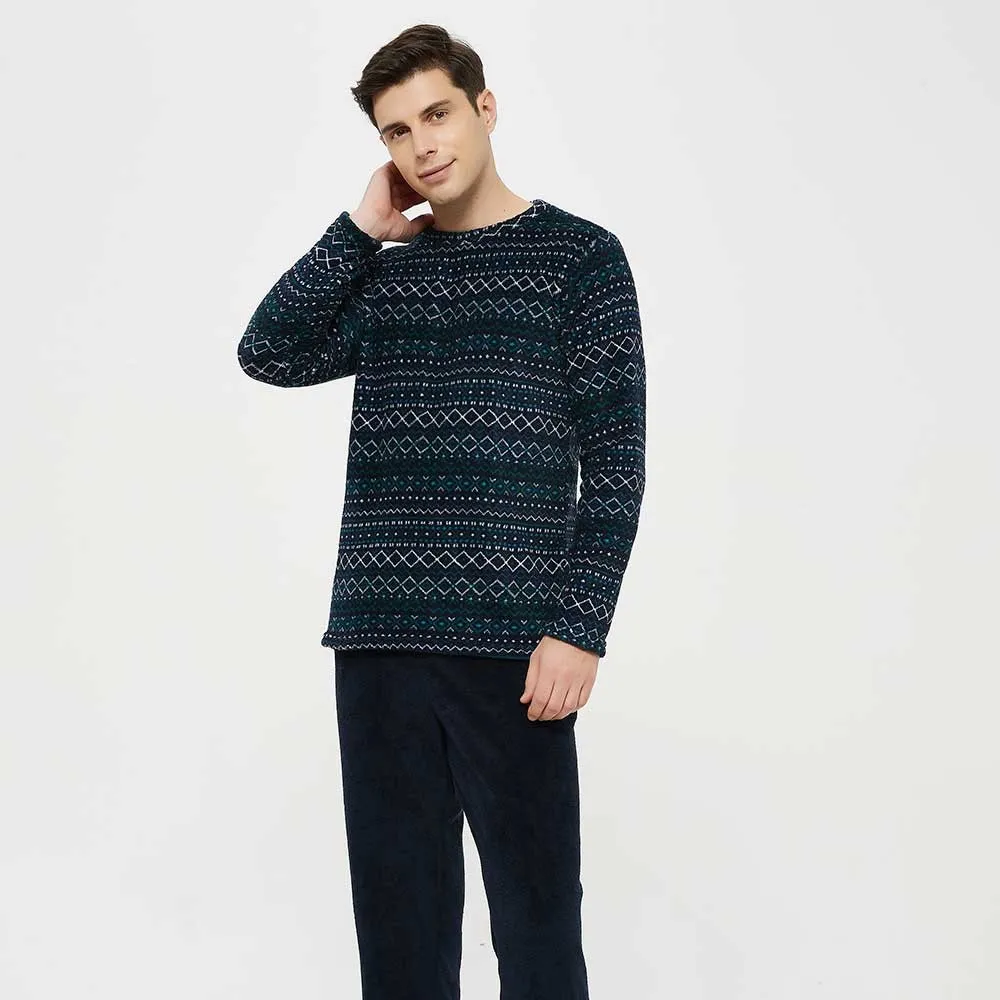 Pijama coral hombre Alejandro azul