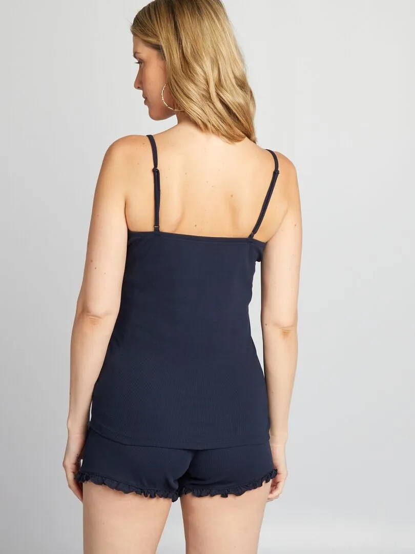 PIJAMA DE CANALé PREMAMá  2 PIEZAS  AZUL