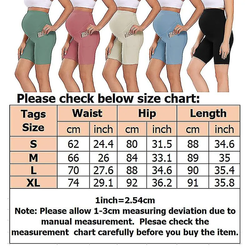 Pregnant Women Yoga Shorts Maternity Pants Leggings Side Pocket
