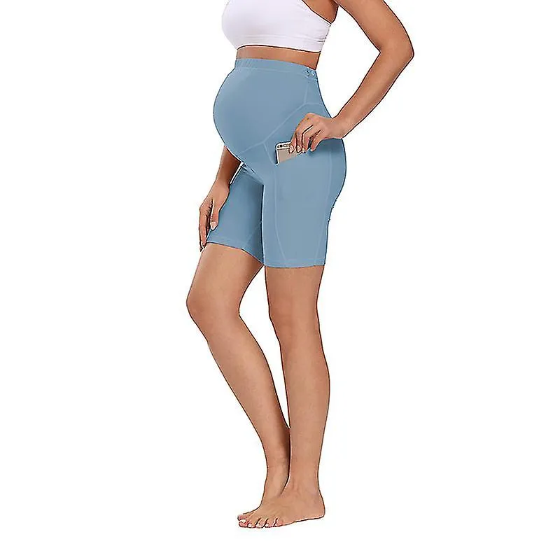 Pregnant Women Yoga Shorts Maternity Pants Leggings Side Pocket