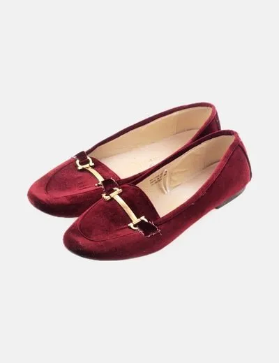 Primark Mocasín granate terciopelo