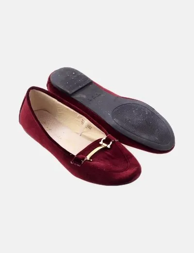 Primark Mocasín granate terciopelo