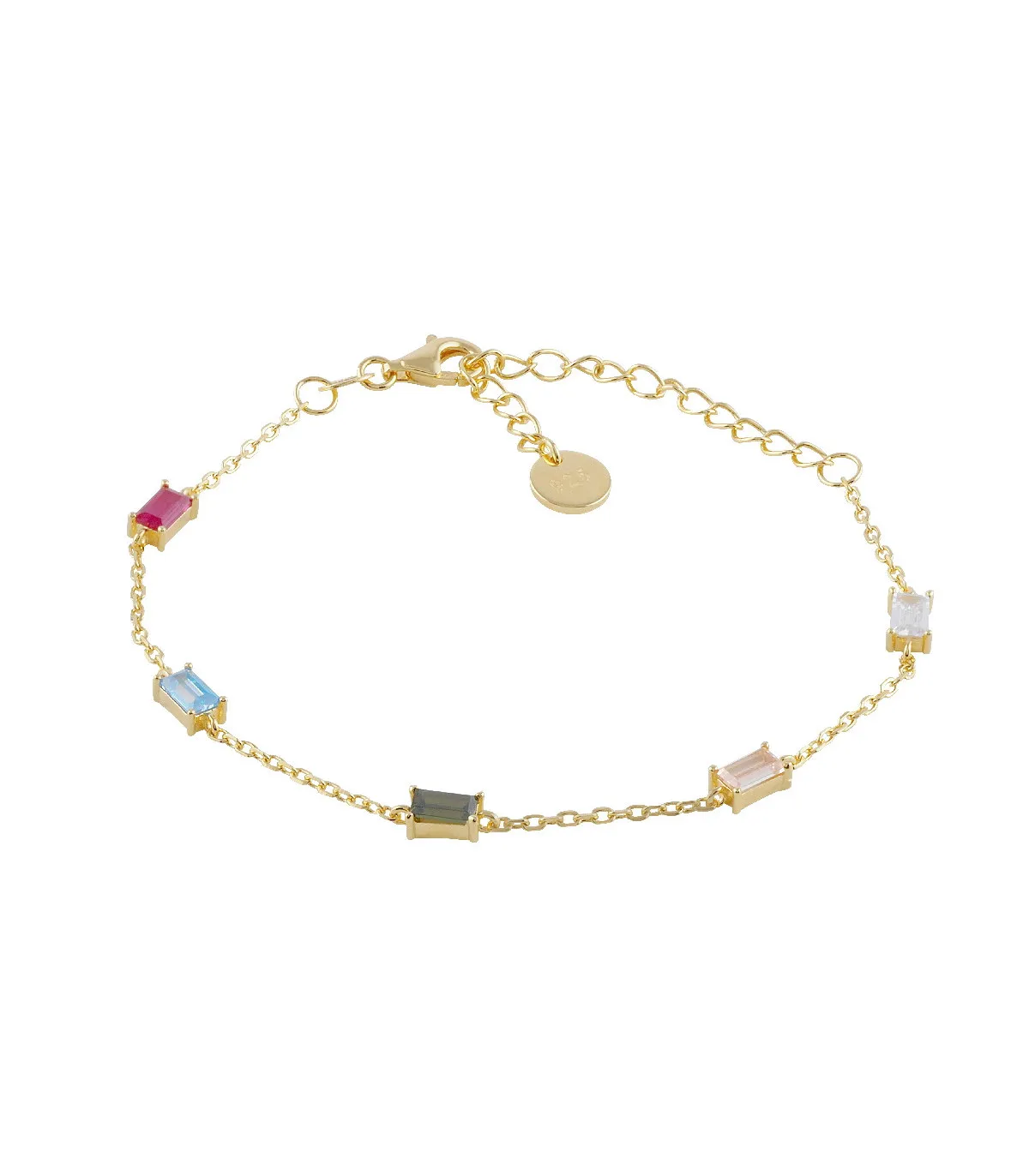 PULSERA ITEMPORALITY MAYA PLATA BAñO ORO Y CIRCONITAS MULTICOLOR  SBR299000UU