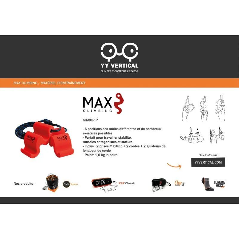 Puños de entrenamiento MAX climbing Maxgrip (Rojo)