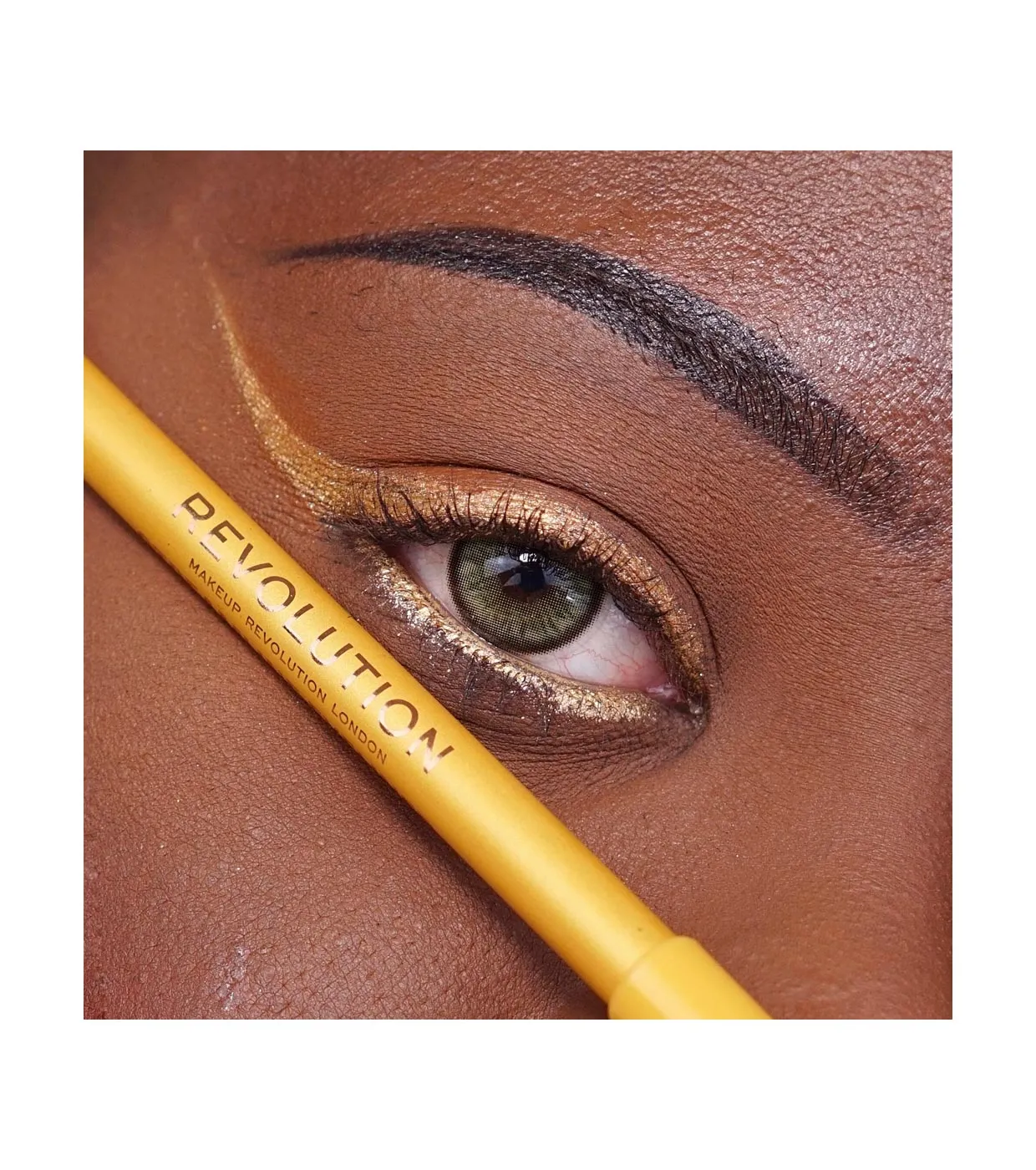 REVOLUTION  DELINEADOR DE OJOS STREAMLINE WATERLINE EYELINER PENCIL  GOLD