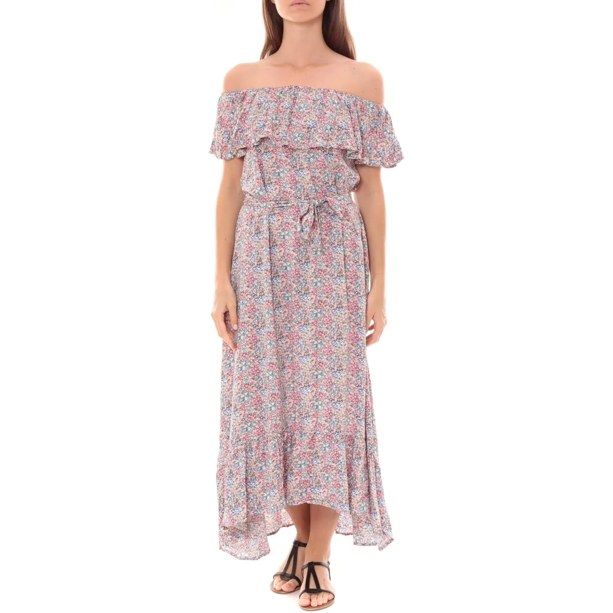 Robe Longue Care  of you Fleuri Rose F50035