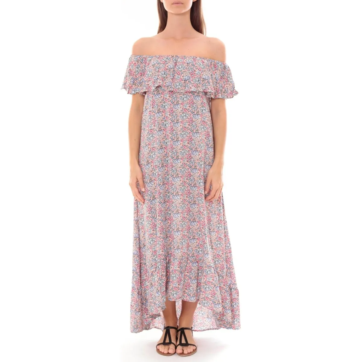 Robe Longue Care  of you Fleuri Rose F50035