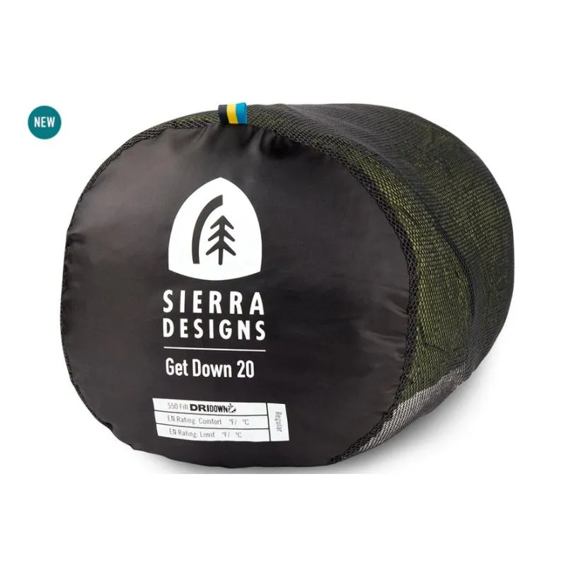 Saco de dormir Sierra Designs Get Down 550g 20 Deg Reg (Verde)