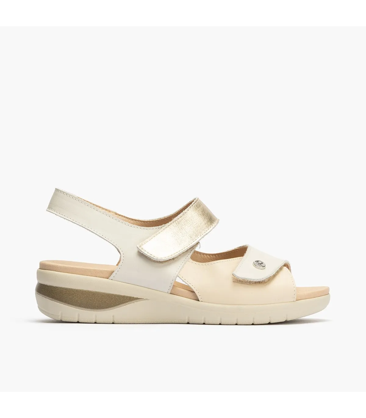 Sandalia de mujer con velcro BLANCO