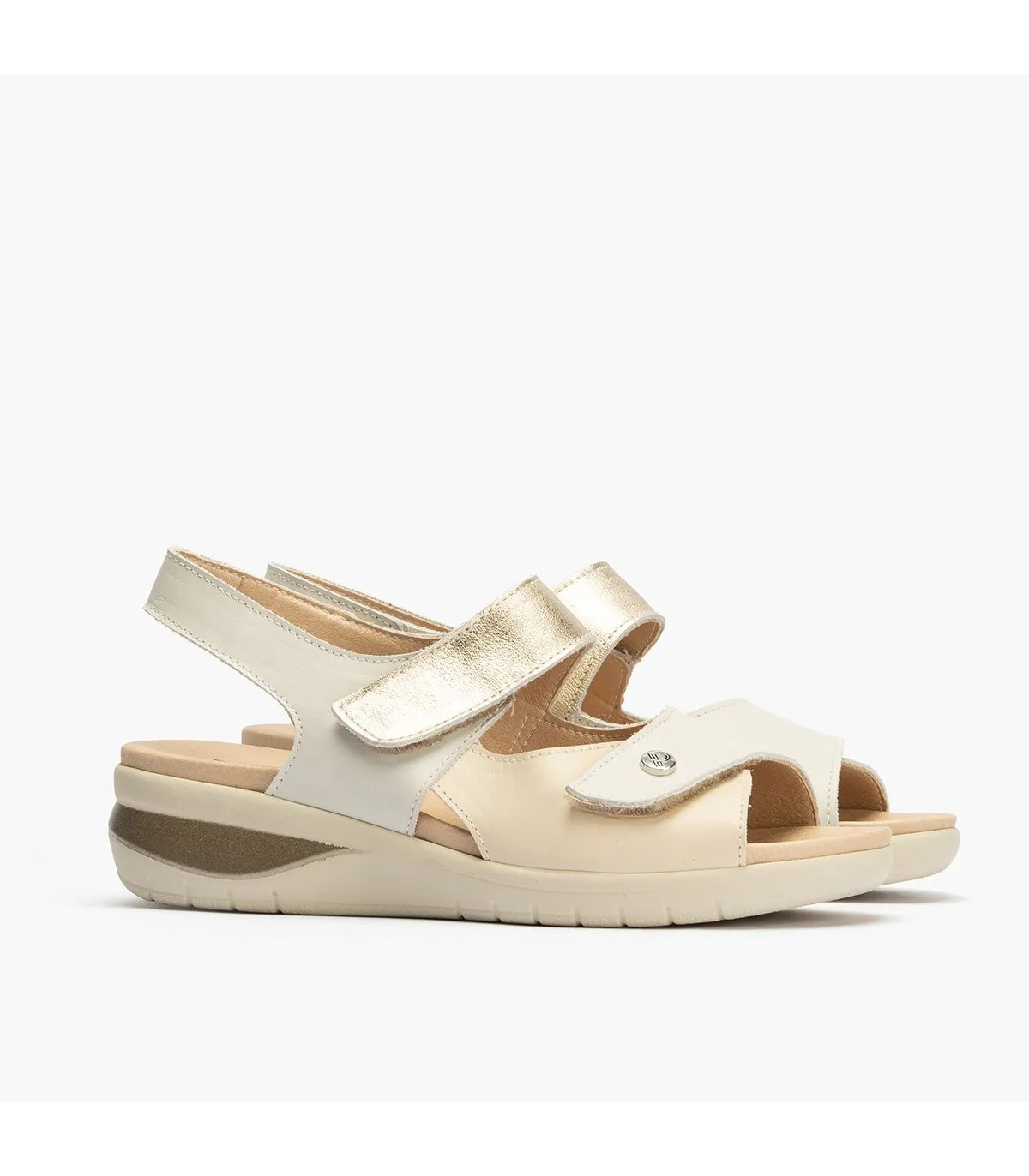 Sandalia de mujer con velcro BLANCO