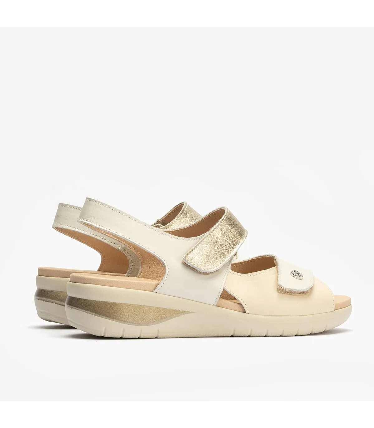 Sandalia de mujer con velcro BLANCO