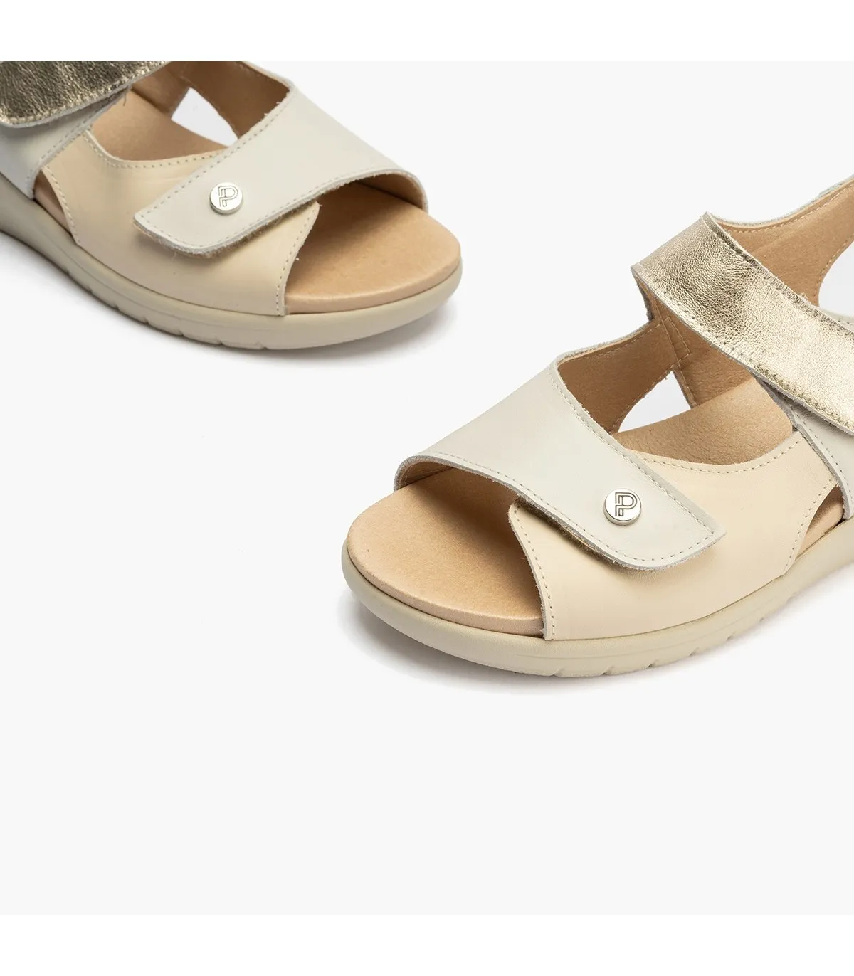 Sandalia de mujer con velcro BLANCO