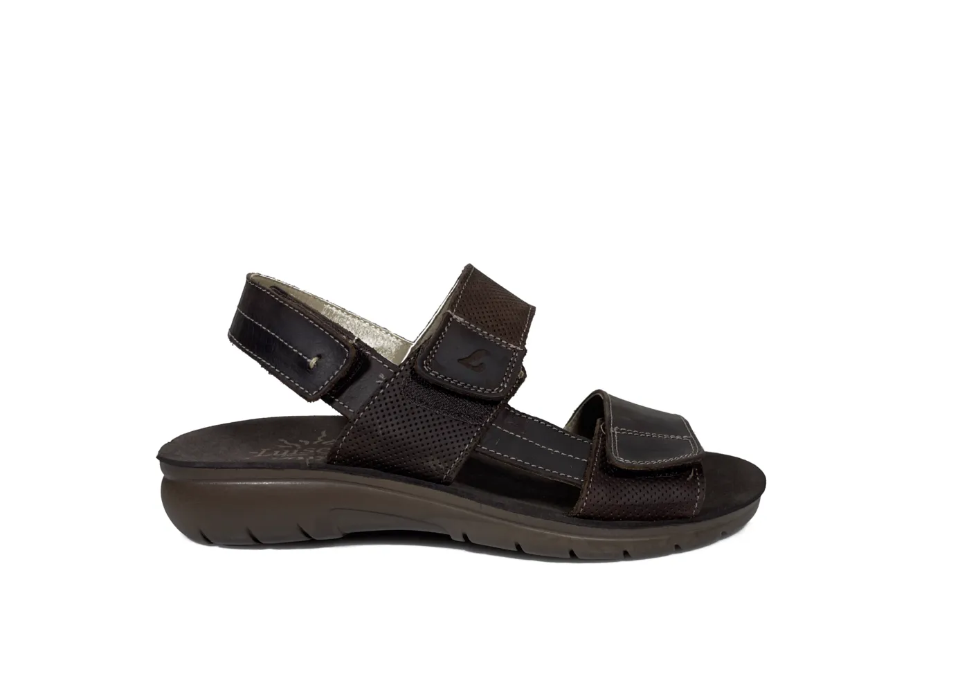 Sandalia hombre cafe con velcro (Luisetti)