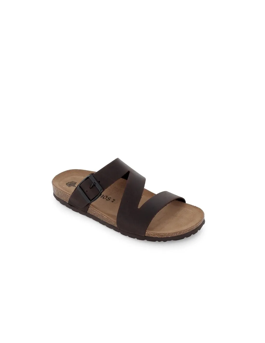 Sandalias BIO hebilla con pala marrón hombr Interbios
