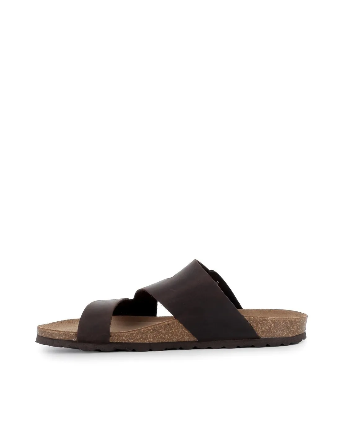Sandalias BIO hebilla con pala marrón hombr Interbios