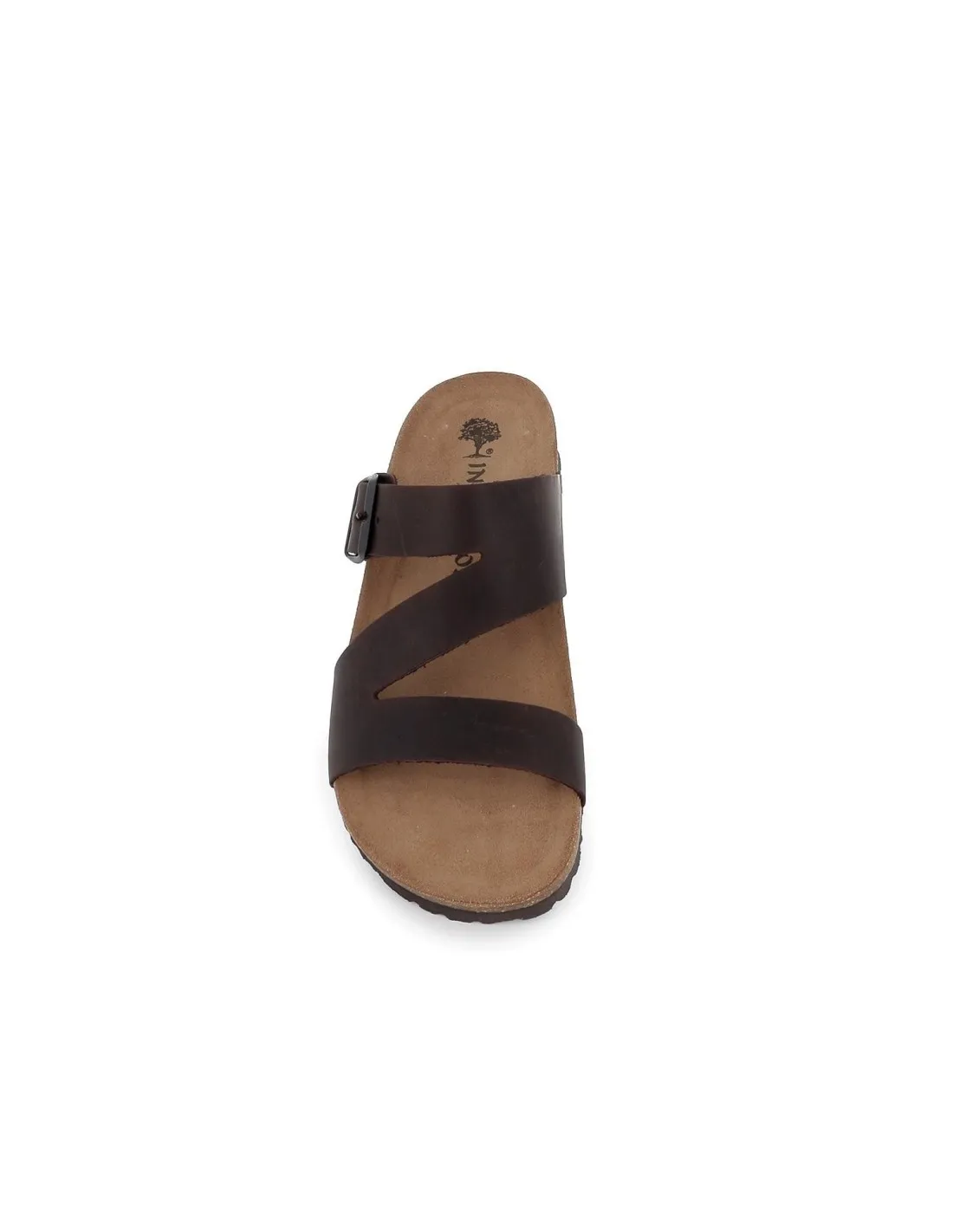 Sandalias BIO hebilla con pala marrón hombr Interbios