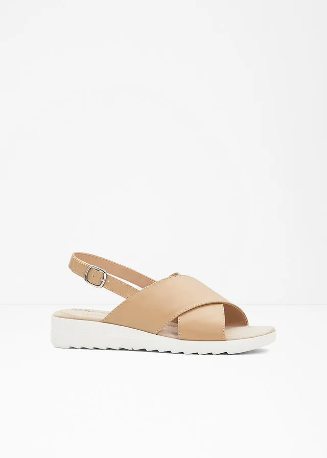 Sandalias de plataforma Café con leche