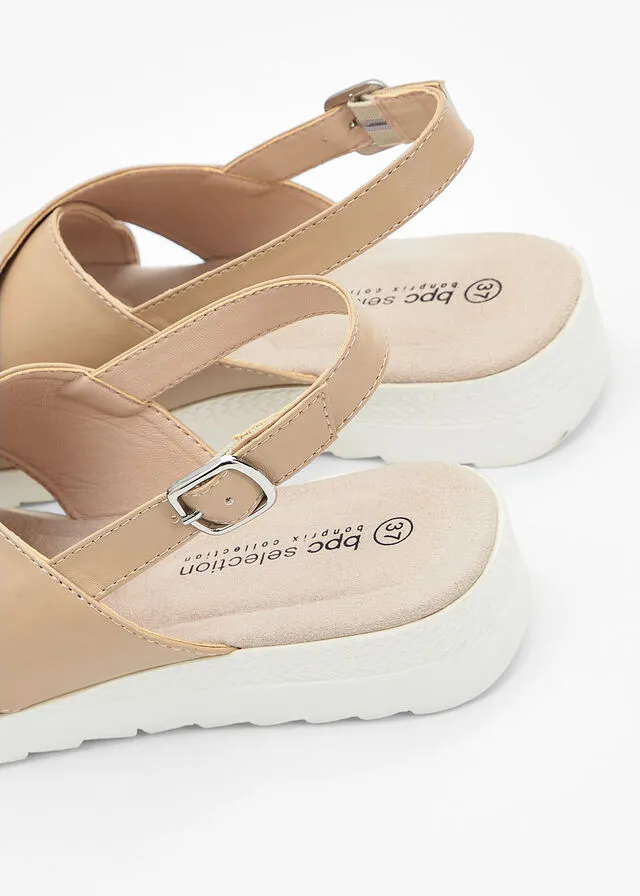 Sandalias de plataforma Café con leche