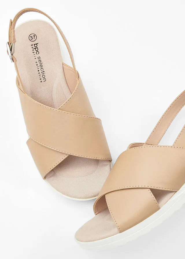 Sandalias de plataforma Café con leche