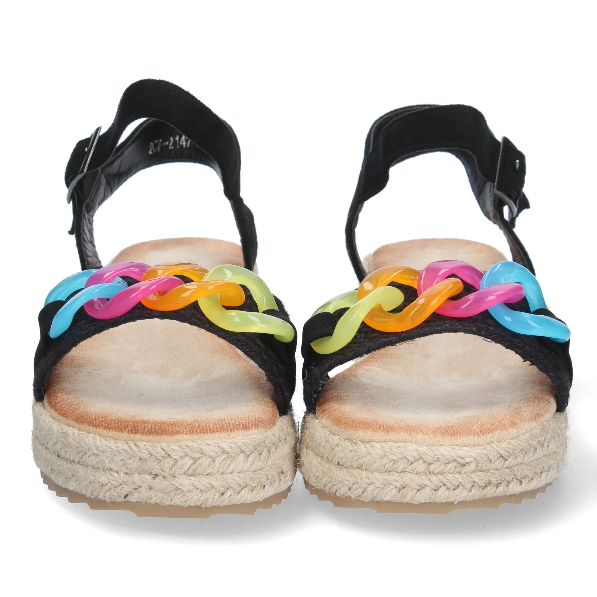 Sandalias de plataforma y hebilla para mujer color negro
