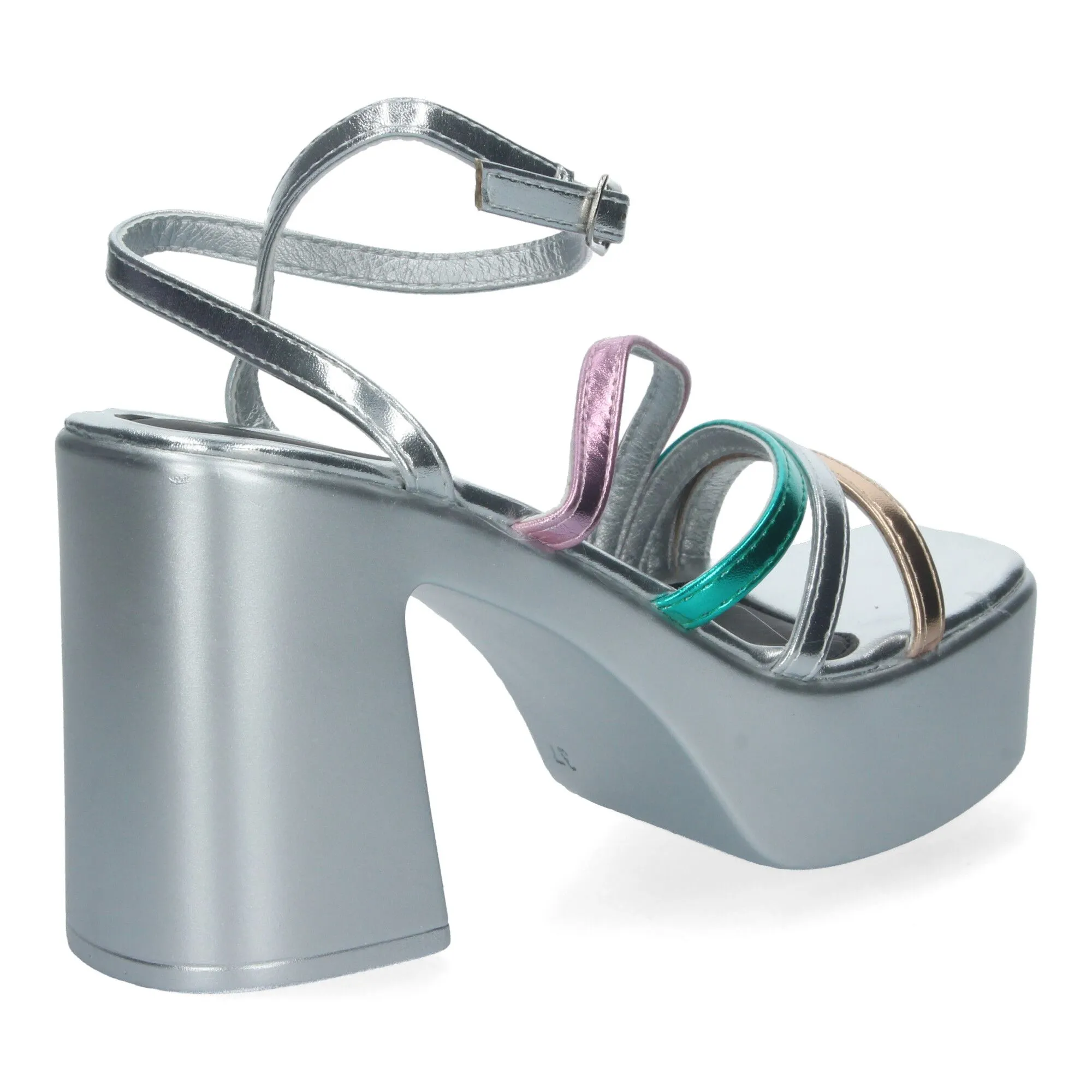 Sandalias de tacón y plataforma de vestir para mujer multicolor 043