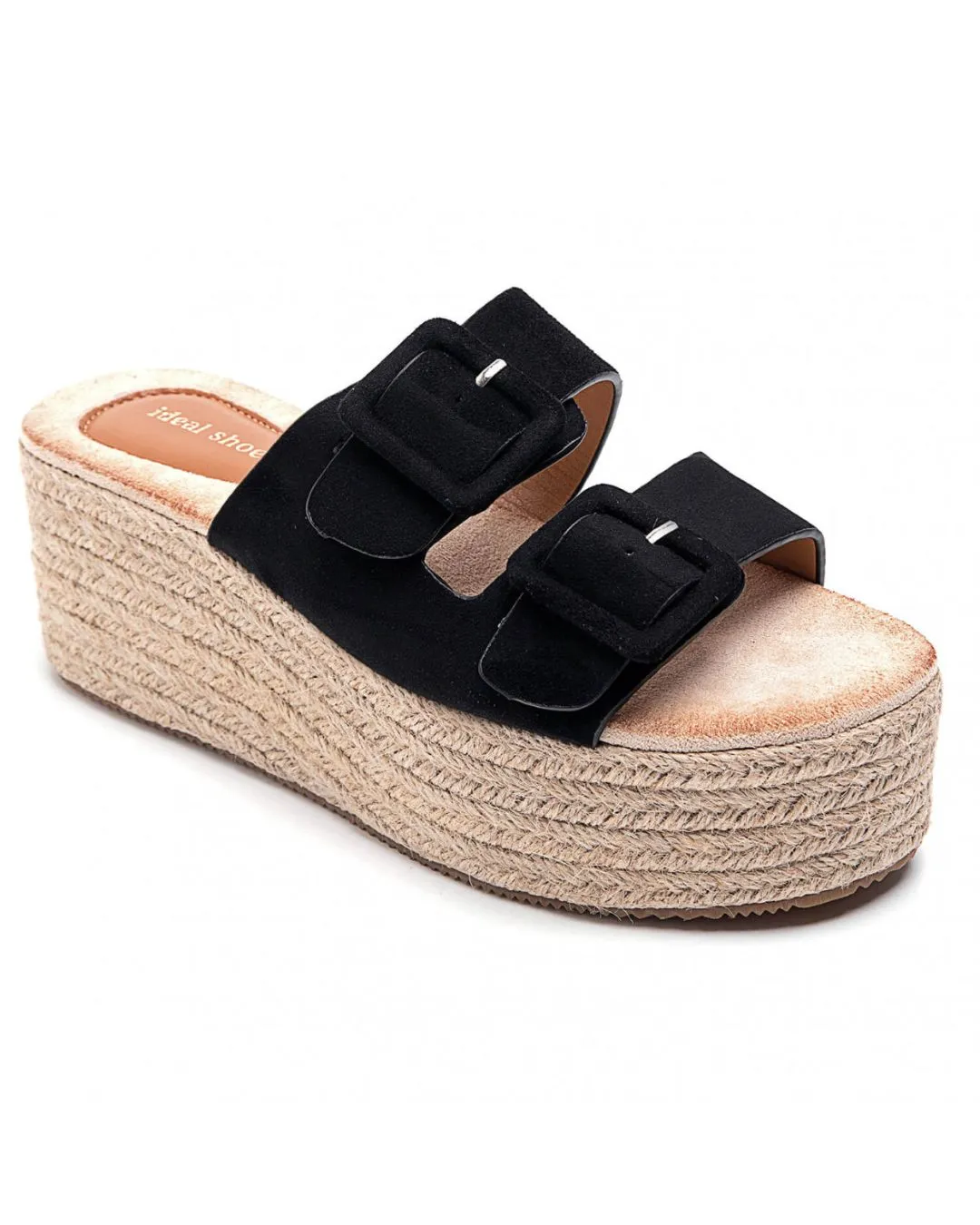 SANDALIAS MULE DE PLATAFORMA PARA MUJER NEGRAS  MYRIAM