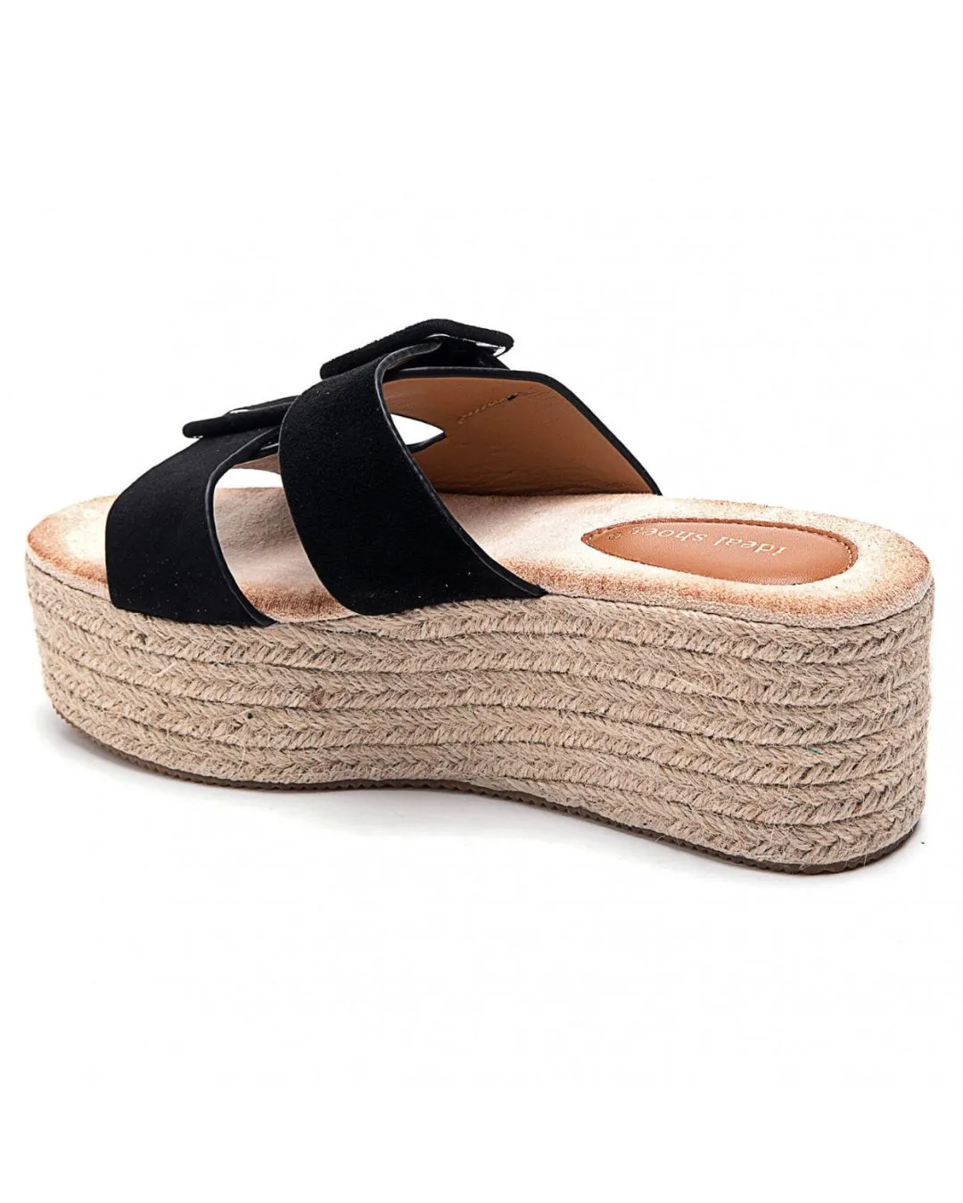 SANDALIAS MULE DE PLATAFORMA PARA MUJER NEGRAS  MYRIAM