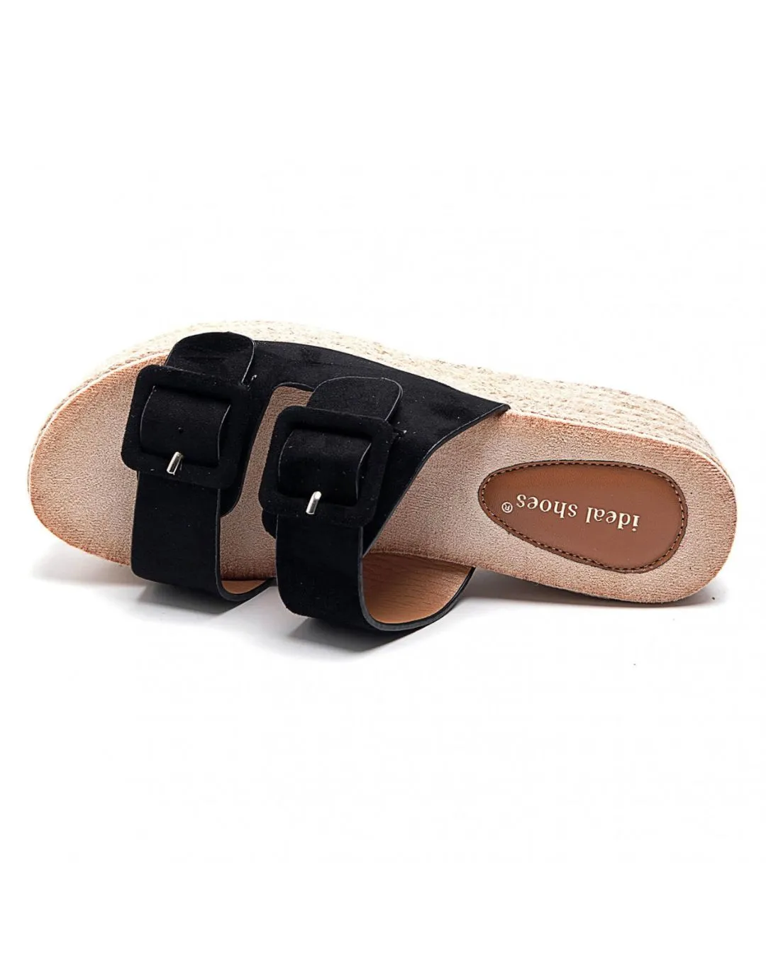 SANDALIAS MULE DE PLATAFORMA PARA MUJER NEGRAS  MYRIAM
