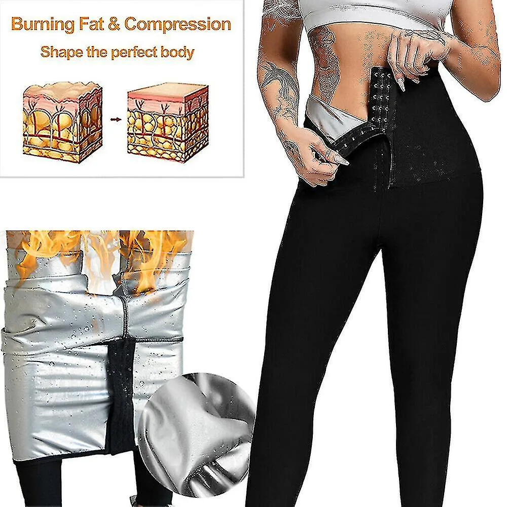 Sauna Sudadera Faja Legging de cintura alta Pantalones largos completos Entrenamiento Entrenador de cintura Moldeador corporal S