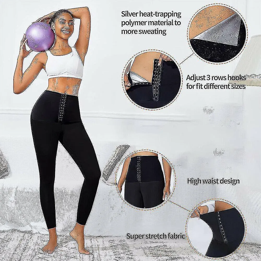 Sauna Sudadera Faja Legging de cintura alta Pantalones largos completos Entrenamiento Entrenador de cintura Moldeador corporal S