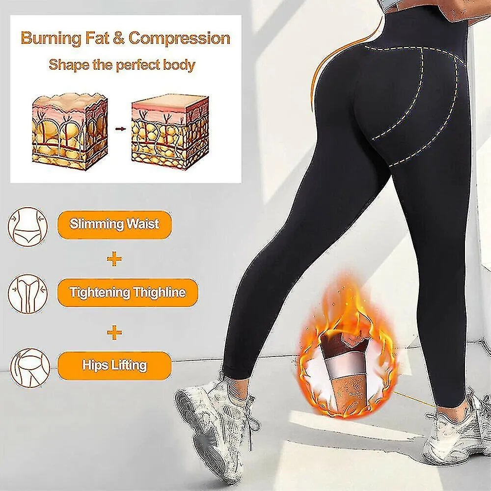 Sauna Sudadera Faja Legging de cintura alta Pantalones largos completos Entrenamiento Entrenador de cintura Moldeador corporal S