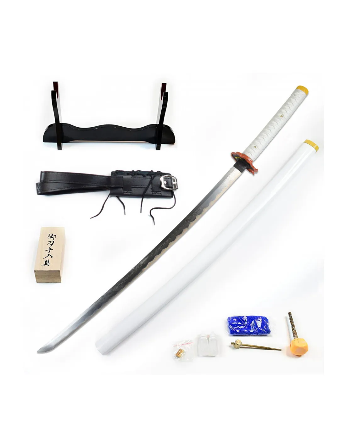 Set blanco Katana forjada a mano de Kyojuro Rengoku, Demon Slayer