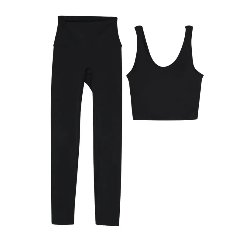 Set de yoga para mujeres Leggins de cintura de 2 piezas con sujetador de ropa de gimnasio