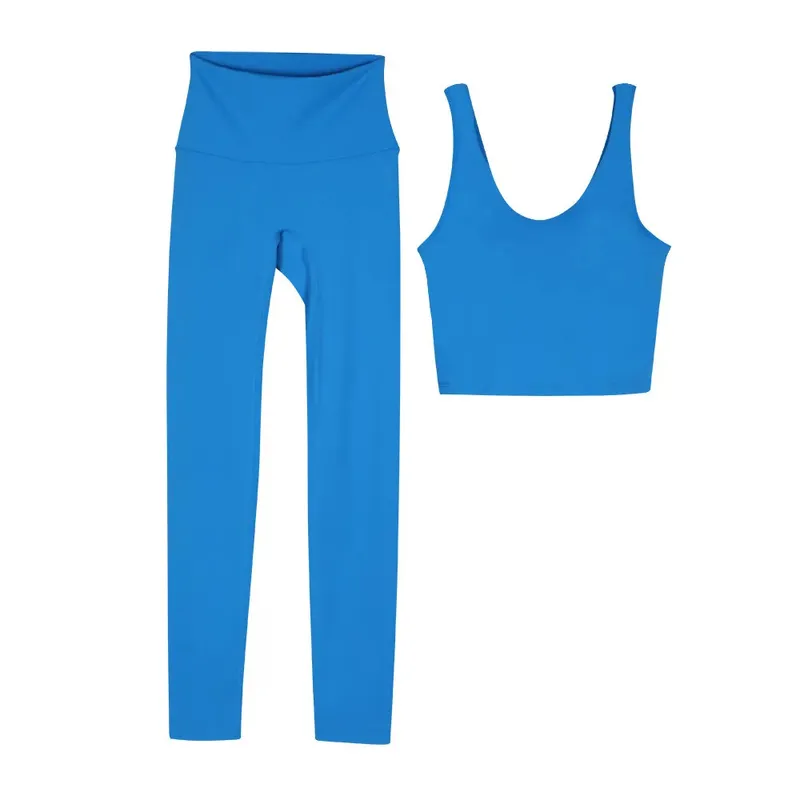 Set de yoga para mujeres Leggins de cintura de 2 piezas con sujetador de ropa de gimnasio