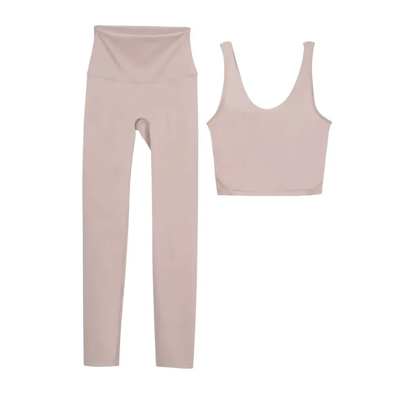 Set de yoga para mujeres Leggins de cintura de 2 piezas con sujetador de ropa de gimnasio
