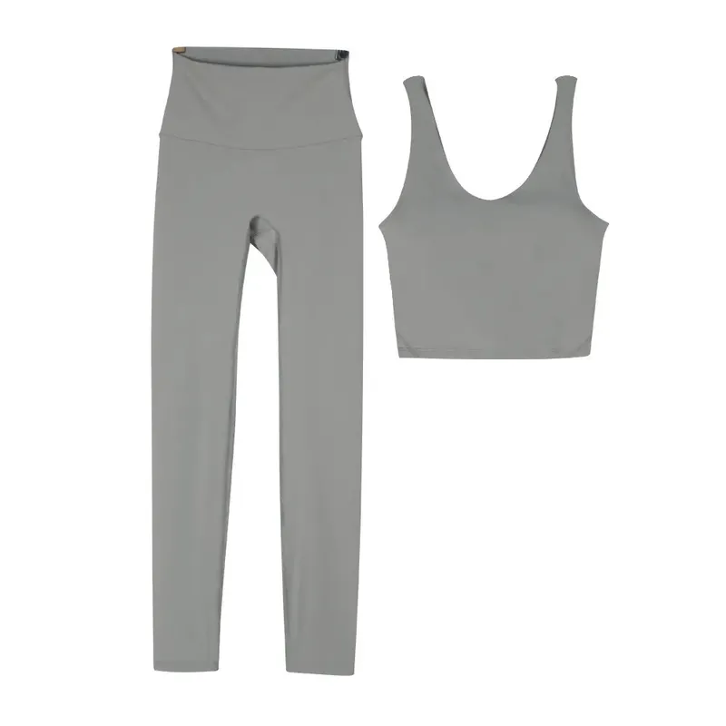 Set de yoga para mujeres Leggins de cintura de 2 piezas con sujetador de ropa de gimnasio