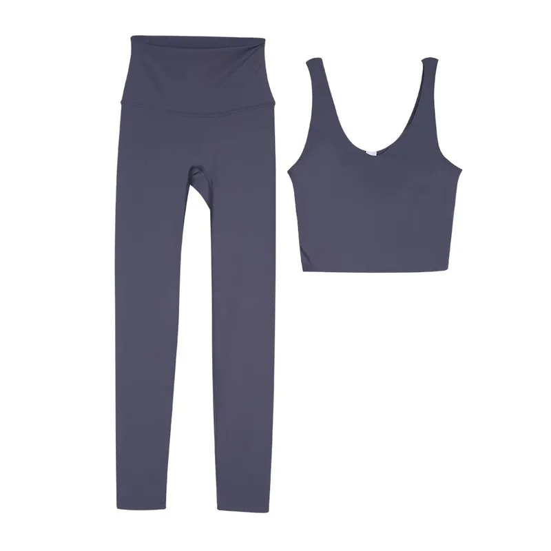Set de yoga para mujeres Leggins de cintura de 2 piezas con sujetador de ropa de gimnasio
