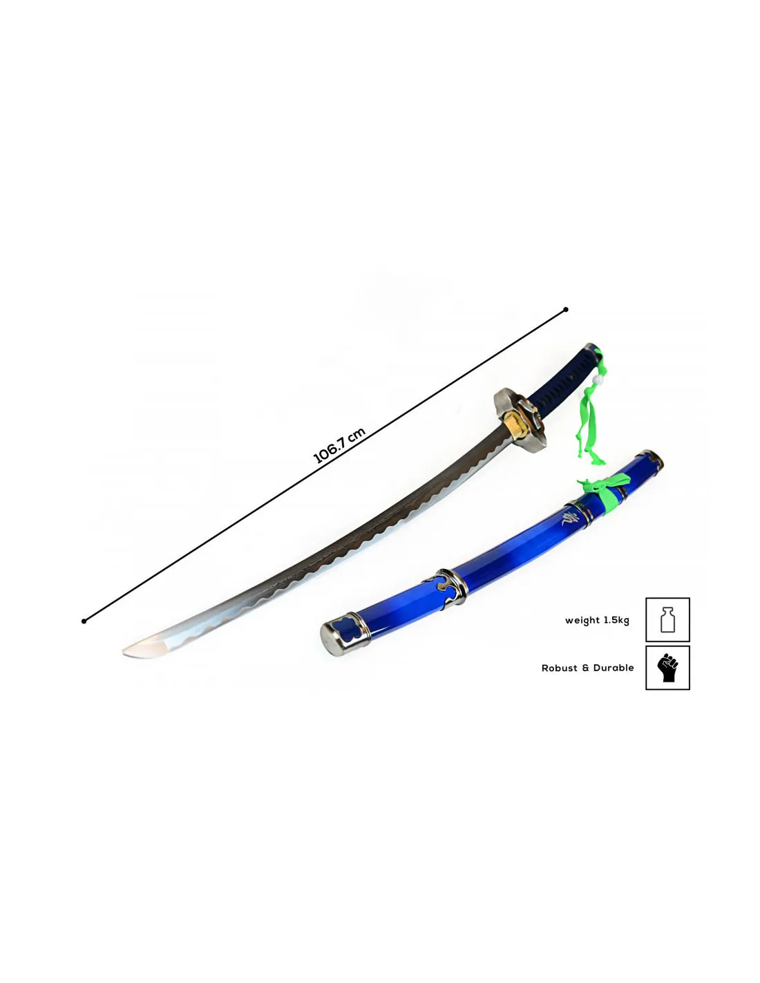 Set Katana forjada a mano Rin Okumura de Blue Exorcist