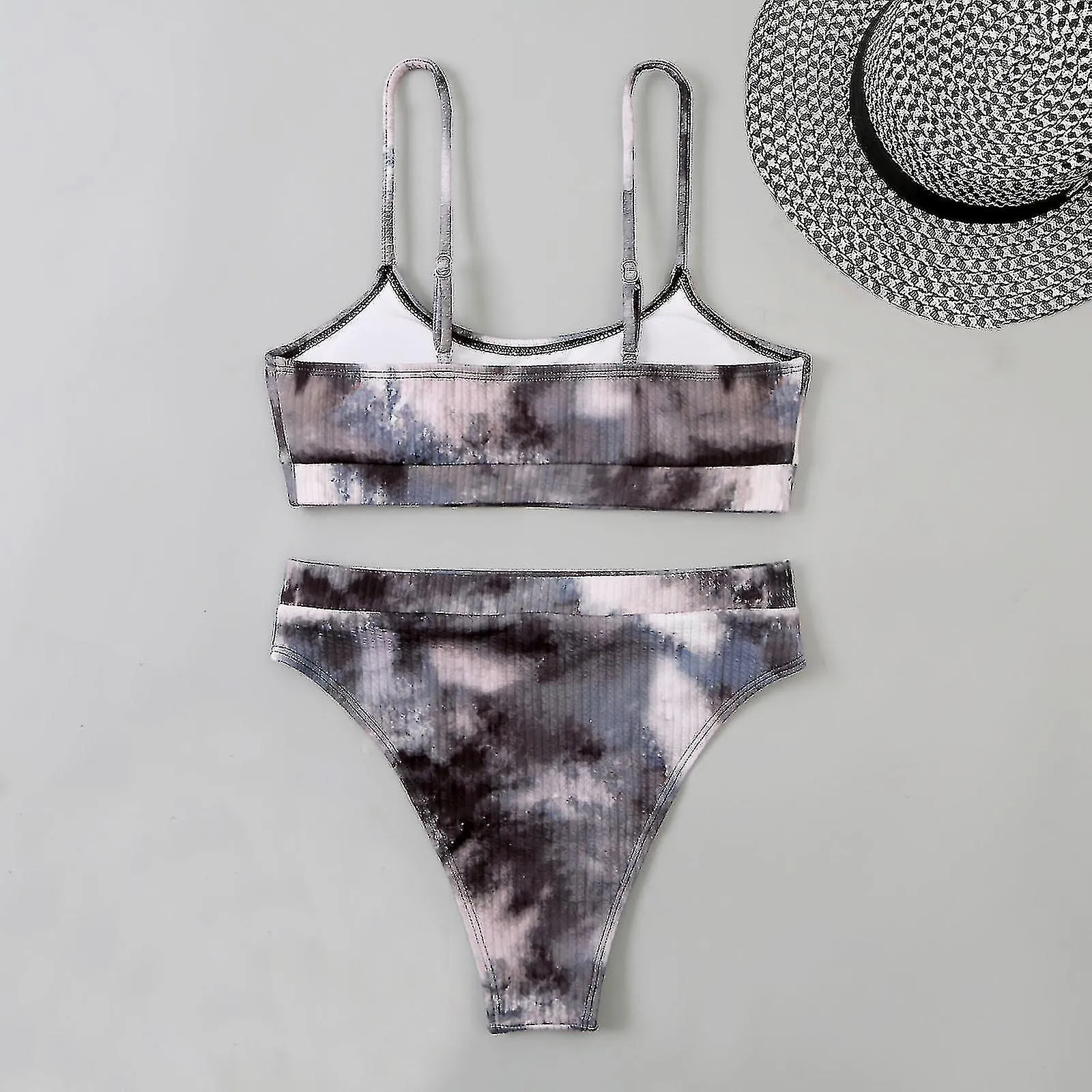 Sexy Mujer Bikini Estampado Empalme Traje de baño De dos piezas Traje de baño Juego de ropa de playa