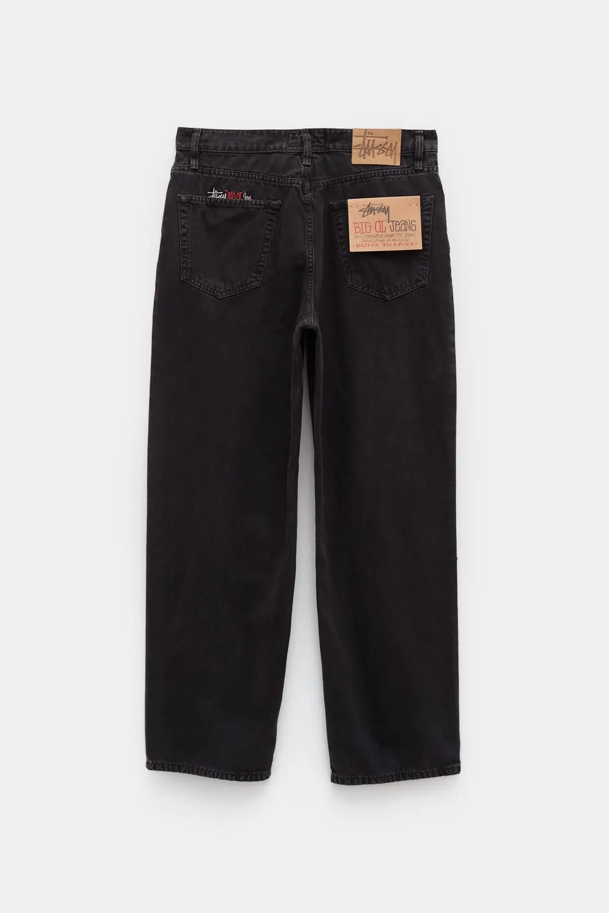 STUSSY BLACK WASHED CANVAS BIG OL JEANS