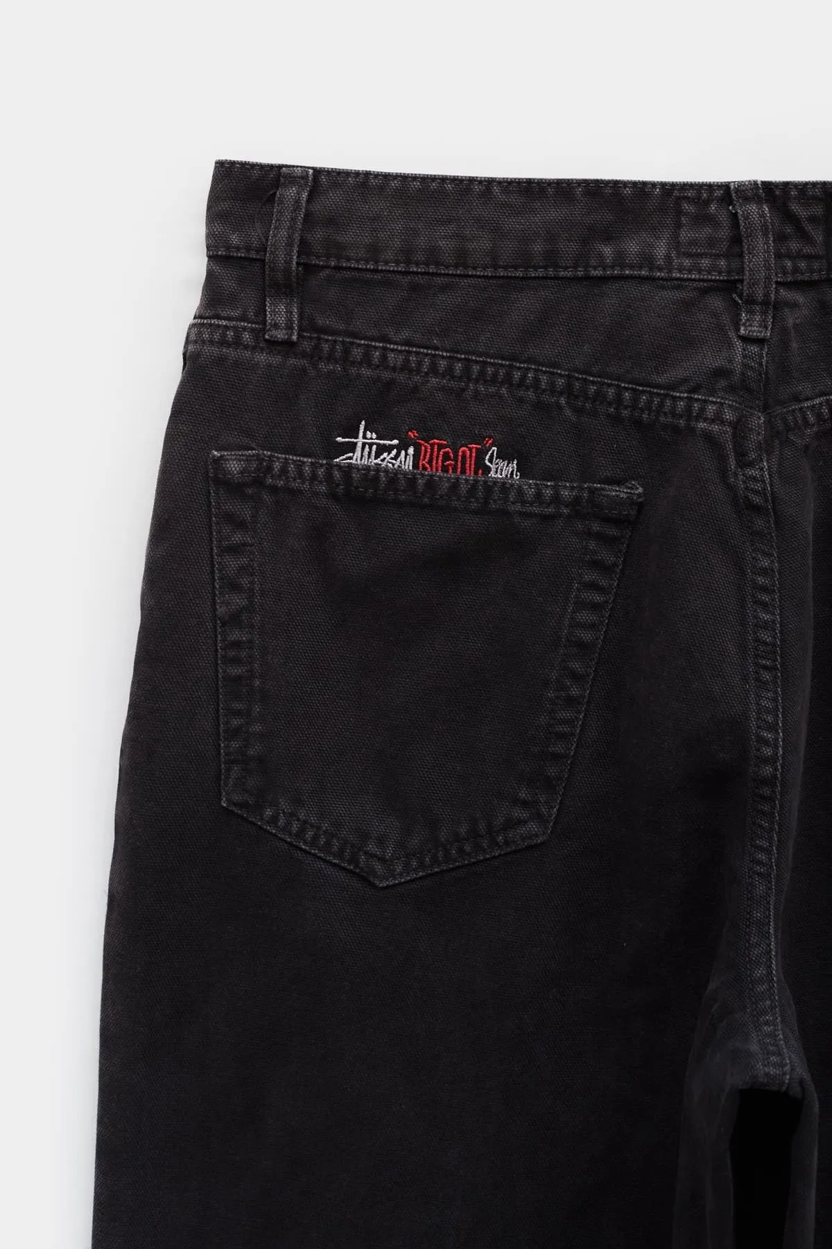 STUSSY BLACK WASHED CANVAS BIG OL JEANS